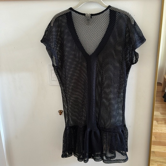 Vintage Netted Black Swim Coverup Size L - Picture 2 of 12